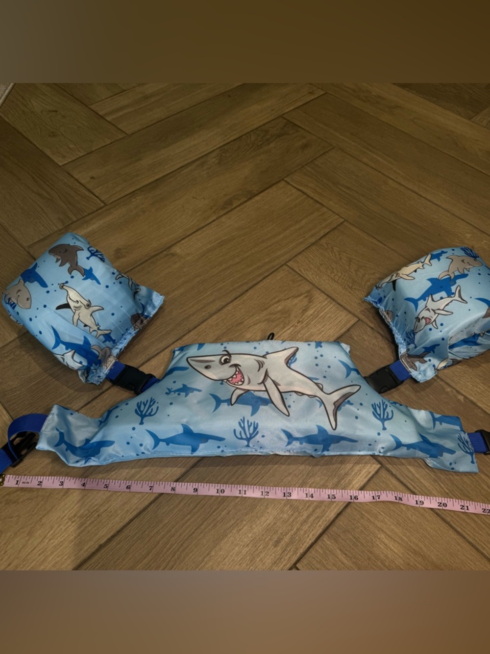 Kids Shark Swim Vest - Light Blue Floatation Aid - Picture 3 of 5